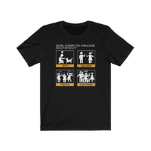 Load image into Gallery viewer, Social Interaction Difficulty Levels (female.) - Unisex Tee